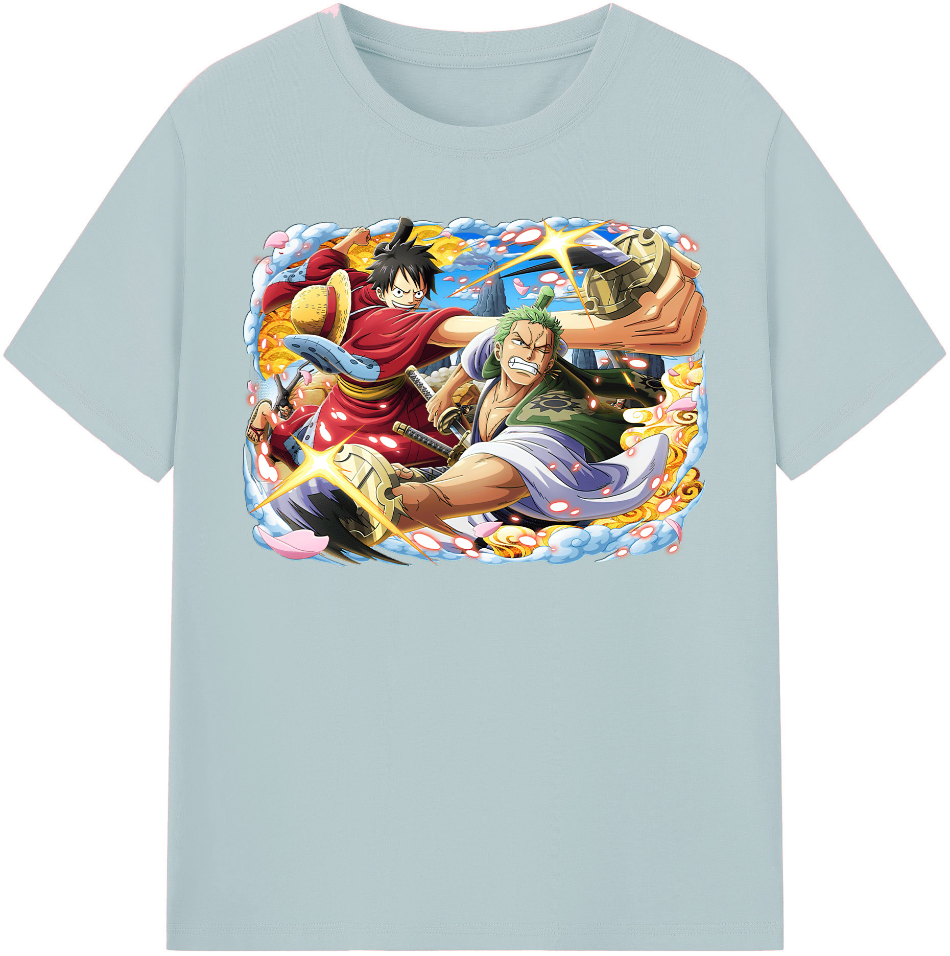 ワンピース モンキー・D・ルフィ ONE PIECE Monkey D. Luffy 綿100％半袖Tシャツ（フロントプリント）